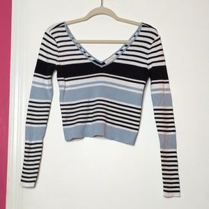 PacSun | Deep Vneck Stripped Shirt